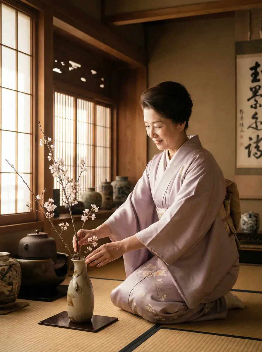 一位优雅的 金漫天堂官网入口~金漫天堂最新地址_热门金漫天堂资源大全 在和室中插花